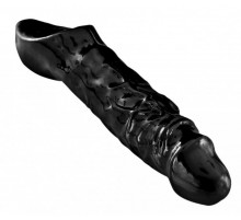 Чёрная увеличивающая насадка на член Mamba Cock Sheath Packaged - 16,5 см.