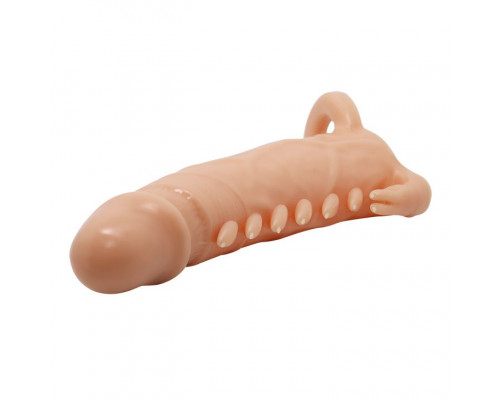 Заказать Телесная удлиняющая насадка Penis Sleeve Emmitt - 17 см.