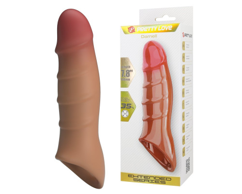 Карамельная удлиняющая насадка на пенис Darnel