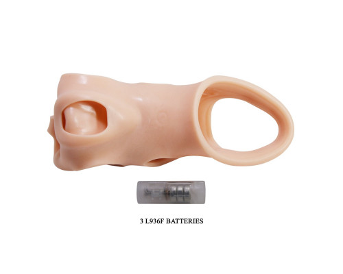 Телесная удлиняющая насадка на пенис с вибрацией