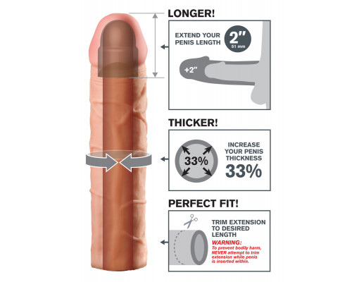 Заказать Телесная насадка Fantasy X-tensions Perfect 2  Extension - 20,3 см.