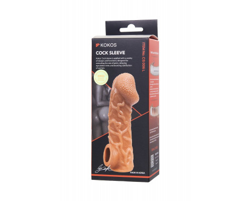Заказать Телесная закрытая насадка с венками Cock Sleeve Size L - 17,6 см. Заказать Телесная закрытая насадка с венками Cock Sleeve Size L - 17,6 см.