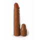 Коричневая насадка на член 2  Silicone X-tension - 20,3 см.