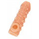 Заказать Телесная закрытая насадка с пучками шишечек Cock Sleeve Size M - 15,6 см.