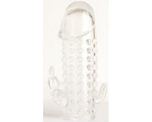 Гелевая прозрачная насадка с 2 отростками - 13 см.