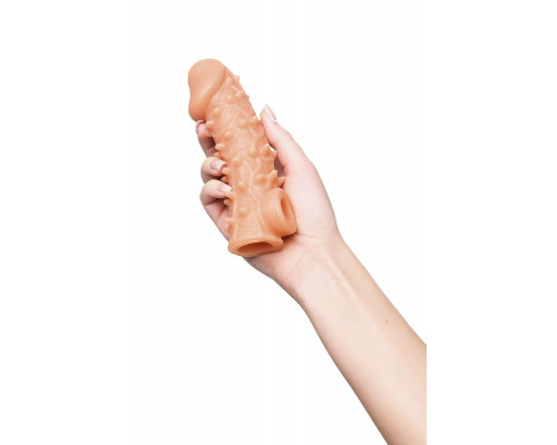 Заказать Телесная закрытая насадка с пупырышками Cock Sleeve Size M - 15,6 см.