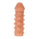 Заказать Телесная закрытая насадка с шариками Cock Sleeve 010 Size S - 13,8 см.