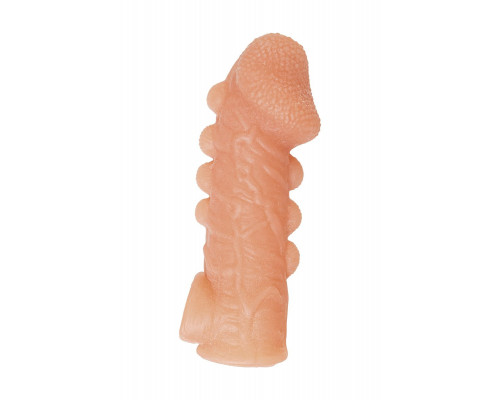 Заказать Телесная закрытая насадка с шишечками Cock Sleeve 008 Size S - 13,8 см.