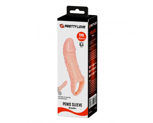 Заказать Телесная насадка удлинитель с подхватом мошонки - 15 см.