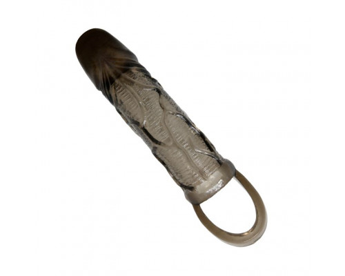 Заказать Дымчатая насадка на пенис с подхватом Brayden - 17 см.