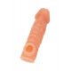 Заказать Телесная закрытая насадка с шершавой головкой Cock Sleeve Size L - 17,6 см.