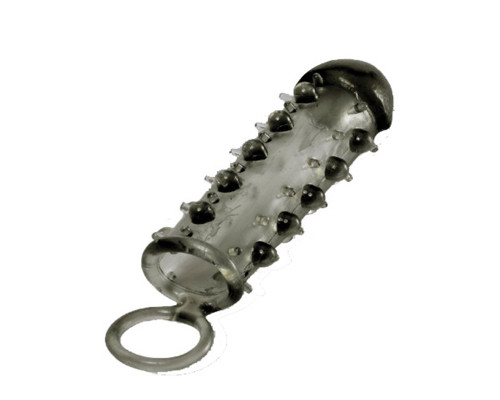Заказать Дымчатая стимулирующая насадка с закрытой головкой SAMURAI PENIS SLEEVE BLACK - 14,5 см.