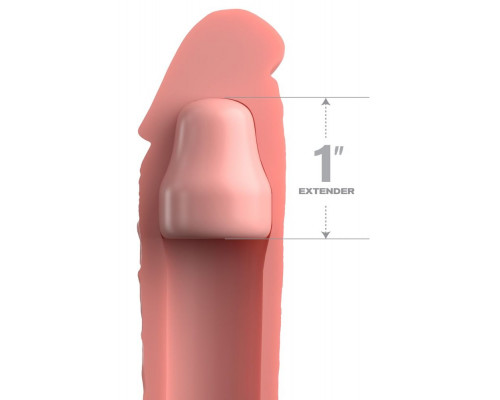 Телесная насадка-удлинитель 1 Inch Silicone X-tension - 17,8 см.