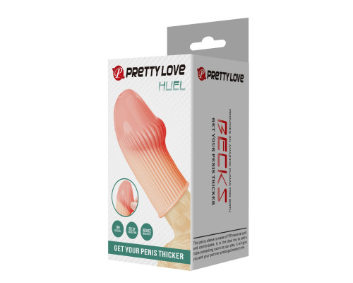 Телесная насадка на пенис Huel - 9 см.