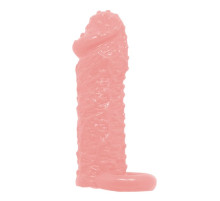 Фаллическая насадка с точками и подхватом мошонки - 13 см.