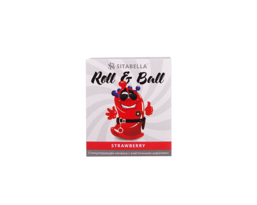Заказать Стимулирующий презерватив-насадка Roll   Ball Strawberry