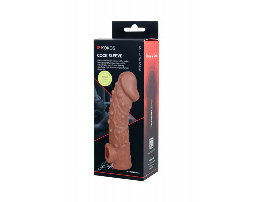 Заказать Телесная насадка на фаллос с отверстием для мошонки EXTREME SLEEVE - 15,6 см.