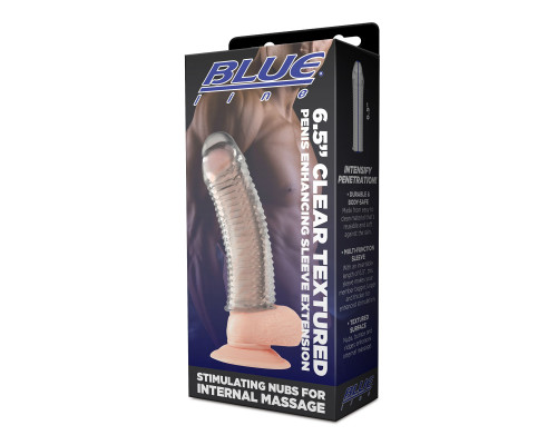 Заказать Текстурированная насадка на пенис Clear Textured Penis Enhancing Sleeve Extension - 16,5 см.