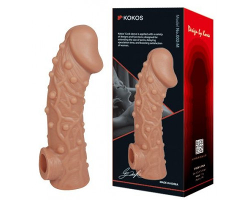 Заказать Насадка на фаллос с отверстием для мошонки EXTREME SLEEVE - 17,6 см.
