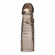 Заказать Дымчатая насадка-удлинитель Ribbed Realistic Penis Enhancing Sleeve Extension - 15,2 см.