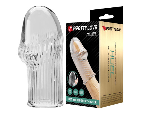 Прозрачная насадка на пенис Huel - 9 см.