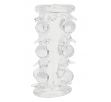 Прозрачная насадка на пенис с шипами и бугорками JELLY JOY LUST CLUSTER CLEAR