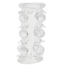 Прозрачная насадка на пенис с шипами и бугорками JELLY JOY LUST CLUSTER CLEAR