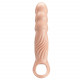 Телесная насадка на пенис с тремя вкладышами-удлинителями - 24 см.
