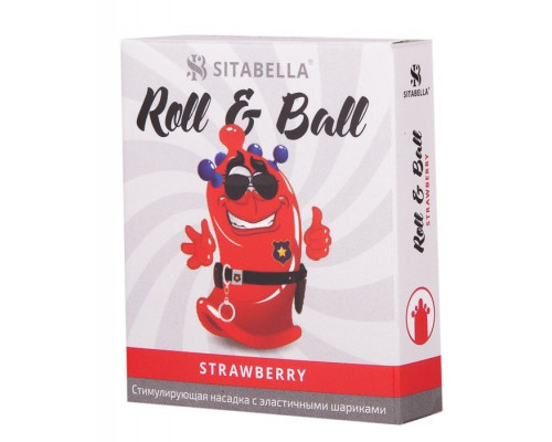 Заказать Стимулирующий презерватив-насадка Roll   Ball Strawberry