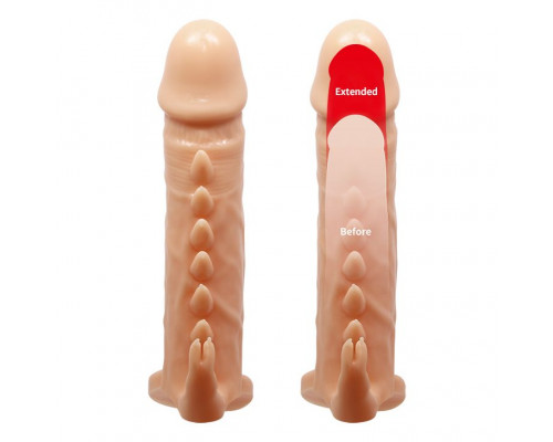 Заказать Телесная удлиняющая насадка Penis Sleeve Emmitt - 17 см.