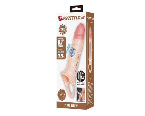 Телесная удлиняющая насадка на пенис с вибрацией