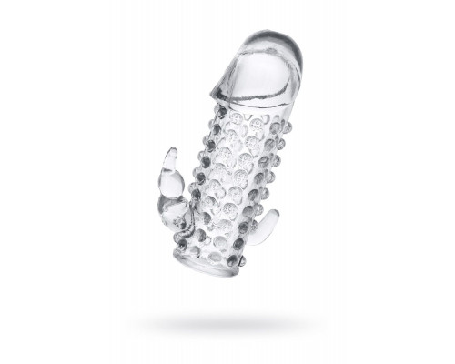 Гелевая прозрачная насадка с 2 отростками - 13 см.