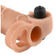Заказать Телесная вибронасадка с кольцом  Vibrating Real Feel 1 Extension - 14 см.