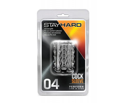 Заказать Прозрачная насадка с бороздками STAY HARD COCK SLEEVE 04 CLEAR