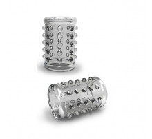 Прозрачная насадка на пенис с шишечками STAY HARD COCK SLEEVE 02 CLEAR