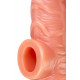 Заказать Телесная насадка на фаллос с отверстием для мошонки EXTREME SLEEVE - 17,6 см.