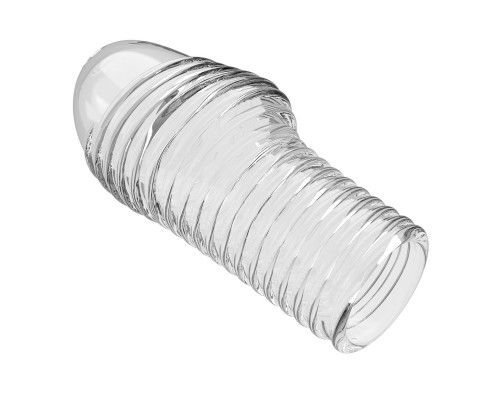 Прозрачная насадка на пенис с ребрышками Hoytt - 9 см.