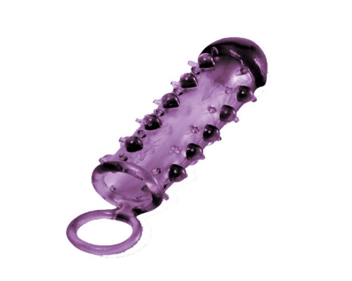 Заказать Закрытая фиолетовая насадка с пупырышками SAMURAI PENIS SLEEVE PURPLE - 14,5 см.
