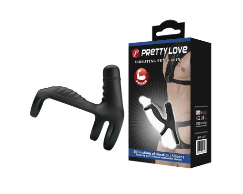 Заказать Черная вибронасадка на пенис Vibrating Penis Sling