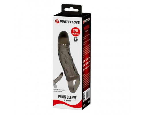 Заказать Дымчатая насадка на пенис с подхватом Brayden - 17 см.