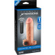 Заказать Телесная вибронасадка с кольцом  Vibrating Real Feel 1 Extension - 14 см.