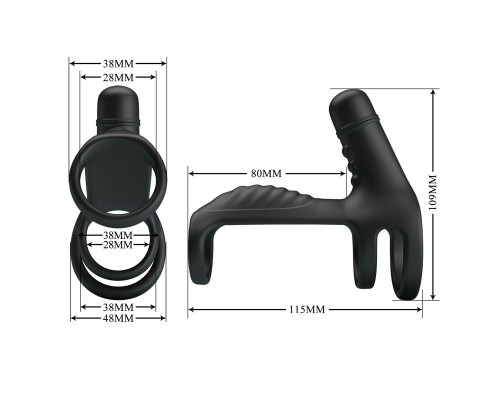 Заказать Черная вибронасадка на пенис Vibrating Penis Sling