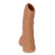 Заказать Телесная открытая насадка-реалистик с подхватом мошонки Nude Sleeve L - 14 см.
