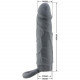 Серая удлиняющая насадка на пенис Large - 18 см.