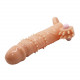 Заказать Телесная удлиняющая вибронасадка Penis Sleeve Connor - 17 см.