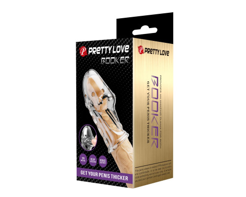 Прозрачная насадка на пенис Booker - 8 см.