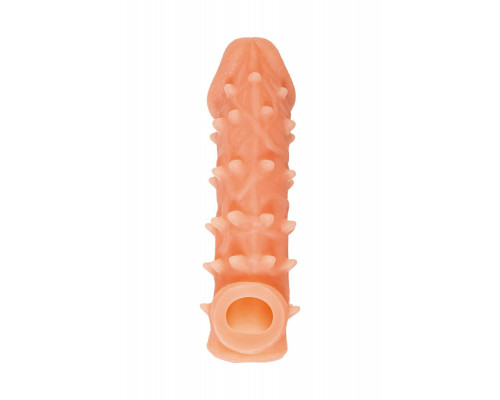 Заказать Телесная закрытая насадка с пупырышками Cock Sleeve Size M - 15,6 см.