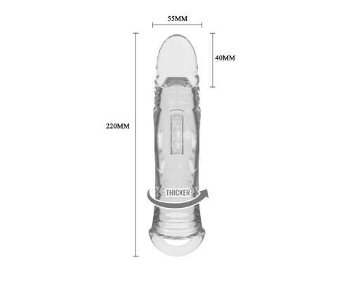 Прозрачная насадка на пенис - 22 см.