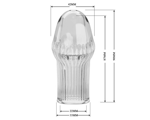 Прозрачная насадка на пенис Huel - 9 см.