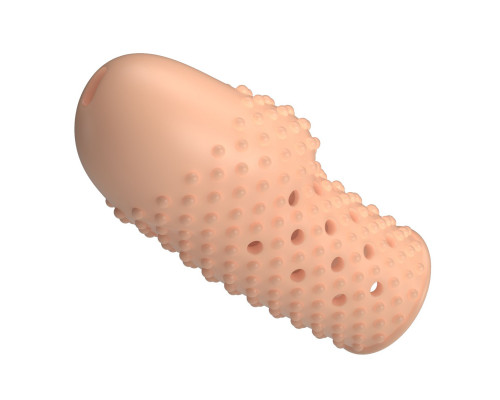 Телесная текстурированная насадка на пенис Becks - 8 см.